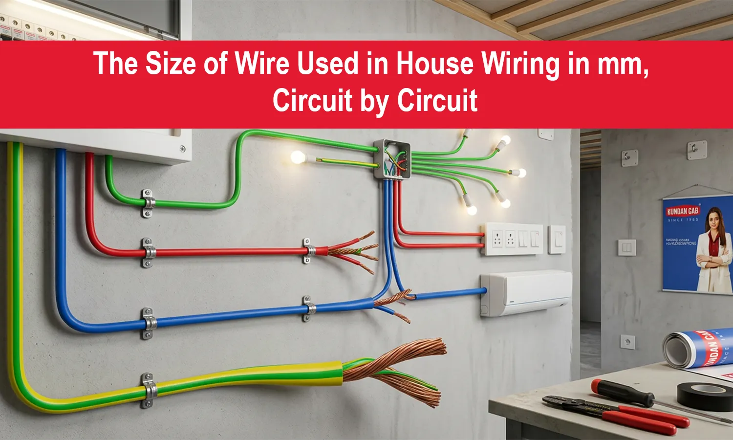 The Size of Wire Used in House Wiring in mm, Circuit by Circuit